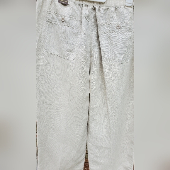 Cubavera Straight Leg Linen Blend Pant Lightweight Off White Cream Large - Picture 9 of 11